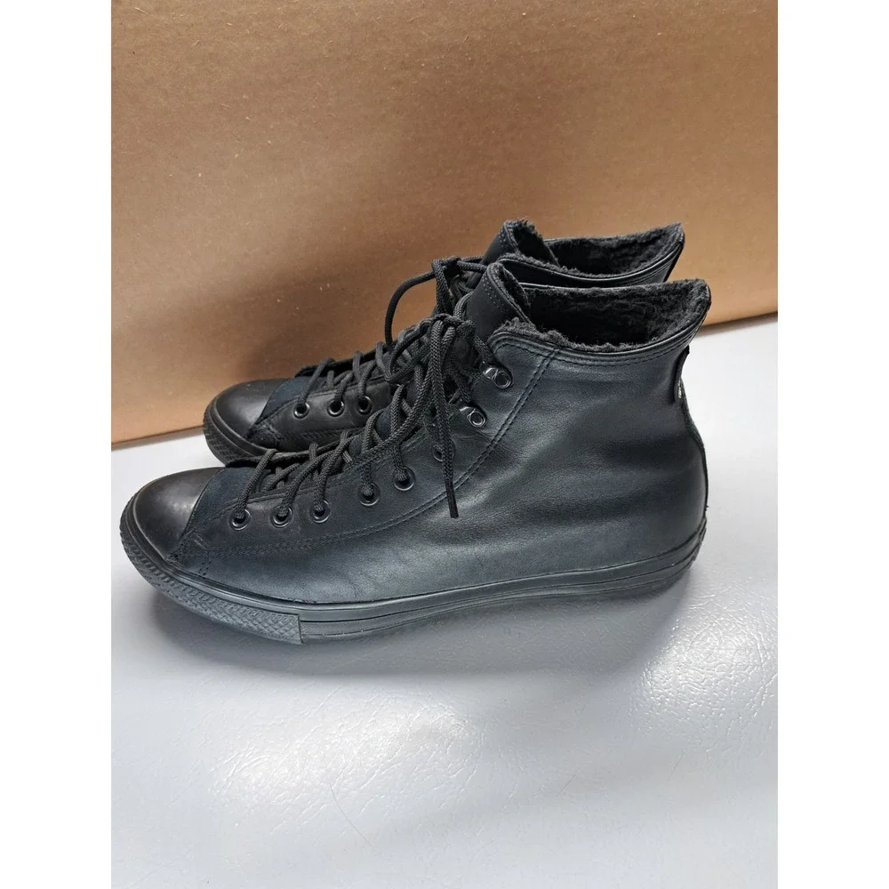 Converse Gore-Tex Shoes Mens 12 Black Leather Chuck Taylor All-Star Winter Hi